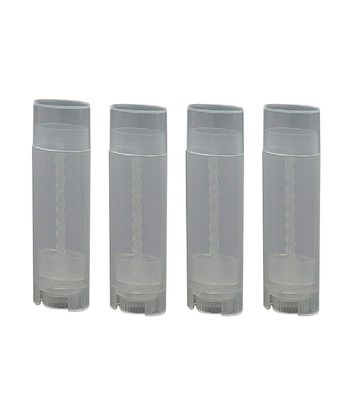 20Pcs 5g Oval Lip Balm Containers Empty Refillable Plastic DIY Lipstick Lip Gloss Tubes Holder Chapstick Tube Crayon Pipe Bottle Case (black)
