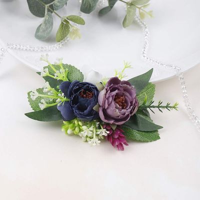 Anglacesmade Bridal Flower Hair Clip Floral Hair Comb Wedding Hairpiece Blush Headpiece Wedding Hair Accessories Prom Bride Bridesmaid Flower Girl Hair Jewelry for Women and Girls