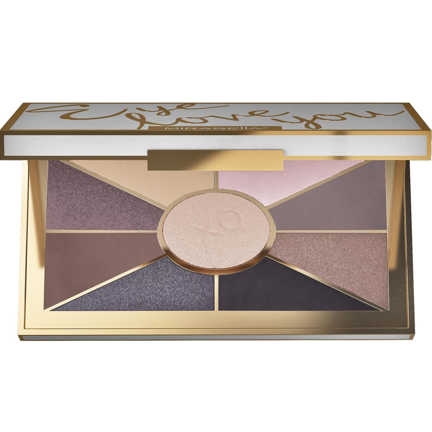 Mirabella Eye Love You Neutral Shimmer Eyeshadow Palette - Makeup Palette w/Ultra Pigmented Pressed Powders, Creamy Matte &amp; Shimmer Metallic Eyeshadow Palette - Undressed