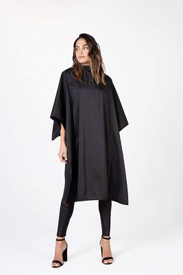 Betty Dain Guardian All-Purpose Cutting/Styling Cape, Lightweight Iridescent Nylon with Chemical Proof Panel, Snap Adjustable 22 Inch Neck Closure, Machine Washable, 54 x 62 x 22 Inch Back, Black