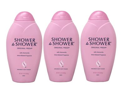 SHOWER TO SHOWER Body Powder Original Fresh 13 oz (Pack of 3)