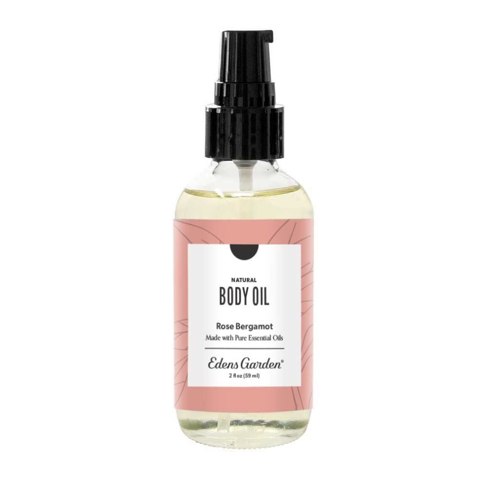 Edens Garden Rose Bergamot Bath &amp; Body Oil - Tranquil Blend with Pure Essential Oils &amp; Vitamin E for Healthy-Looking Skin, Face &amp; Body Moisturizing - After Shower Floral Scented Oil, 2 fl oz (59 ml)