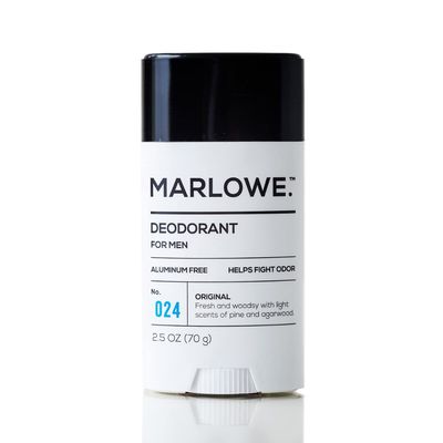 MARLOWE. No. 024 Mens Deodorant 2.5 oz, Natural Deodorant for Men, Aluminum Free Stick, Made with Coconut Oil, Shea Butter &amp; Jojoba, Only No-Nonsense Ingredients, Fresh &amp; Woodsy Scent