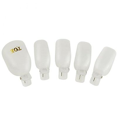 Yimart Pack of 10 Reusable Plastic Toenail Nail Art Soak Off Cap Clip UV Gel Polish Remover Wrap Tool (White)
