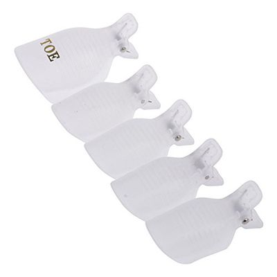 Yimart Pack of 10 Reusable Plastic Toenail Nail Art Soak Off Cap Clip UV Gel Polish Remover Wrap Tool (White)
