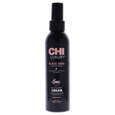 CHI Luxury Black Seed Oil Blow Dry Cream, Moisturizing Styling Cream For Sleek &amp; Smooth Hair, Light-Hold, Sulfate, Paraben &amp; Gluten-Free, 6 Oz