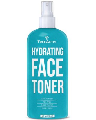TreeActiv Balancing Herbal Toner, 4 oz, Witch Hazel Toner for Face with Rose Water, Clary Sage Water, and Tea Tree Water, Facial Toner for Oily Skin and Acne-Prone Skin, Hydrating Toner for Face