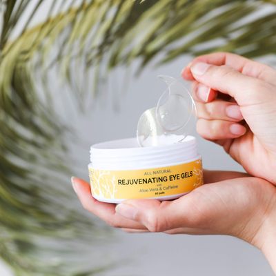 Doppeltree All Natural Caffeine Under Eye Patches &amp; Hydrogel Masks (60 Pads) - Anti Aging Treatment for Crow Feet, Puffiness, Wrinkles, Dark Circles- Formulated in San Francisco