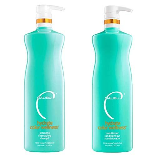 Malibu C Hydrate Color Wellness Duo - Hydrating Shampoo and Conditioner Set for Color-Treated Hair - Extends Color Vibrancy and Longevity - Vegan &amp; Sulfate-Free Hair Care