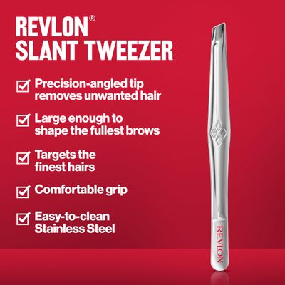 Revlon Multipurpose Hair Removal Tweezer, High Precision Slant Tip Tweezers for Men, Women &amp; Kids, Stainless Steel (Pack of 1)