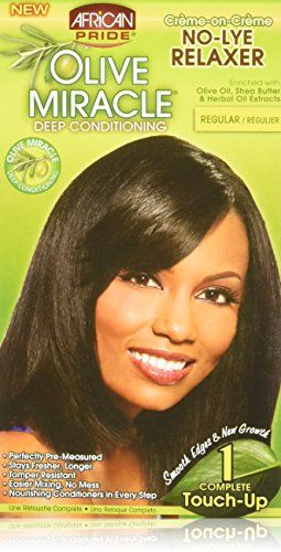 African Pride Olive Miracle 1 Touch-Up Kit Regular - Contains Aloe Vera, Castor Oil &amp; Biotin, 1 Kit