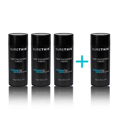 SURETHIK Hair Thickening Fibers (Pack of 4 x 30g Bottle, Dark Brown), For Thicker Looking Hair, Building Hair Fibers to Conceal Thinning Hair for Men &amp; Women
