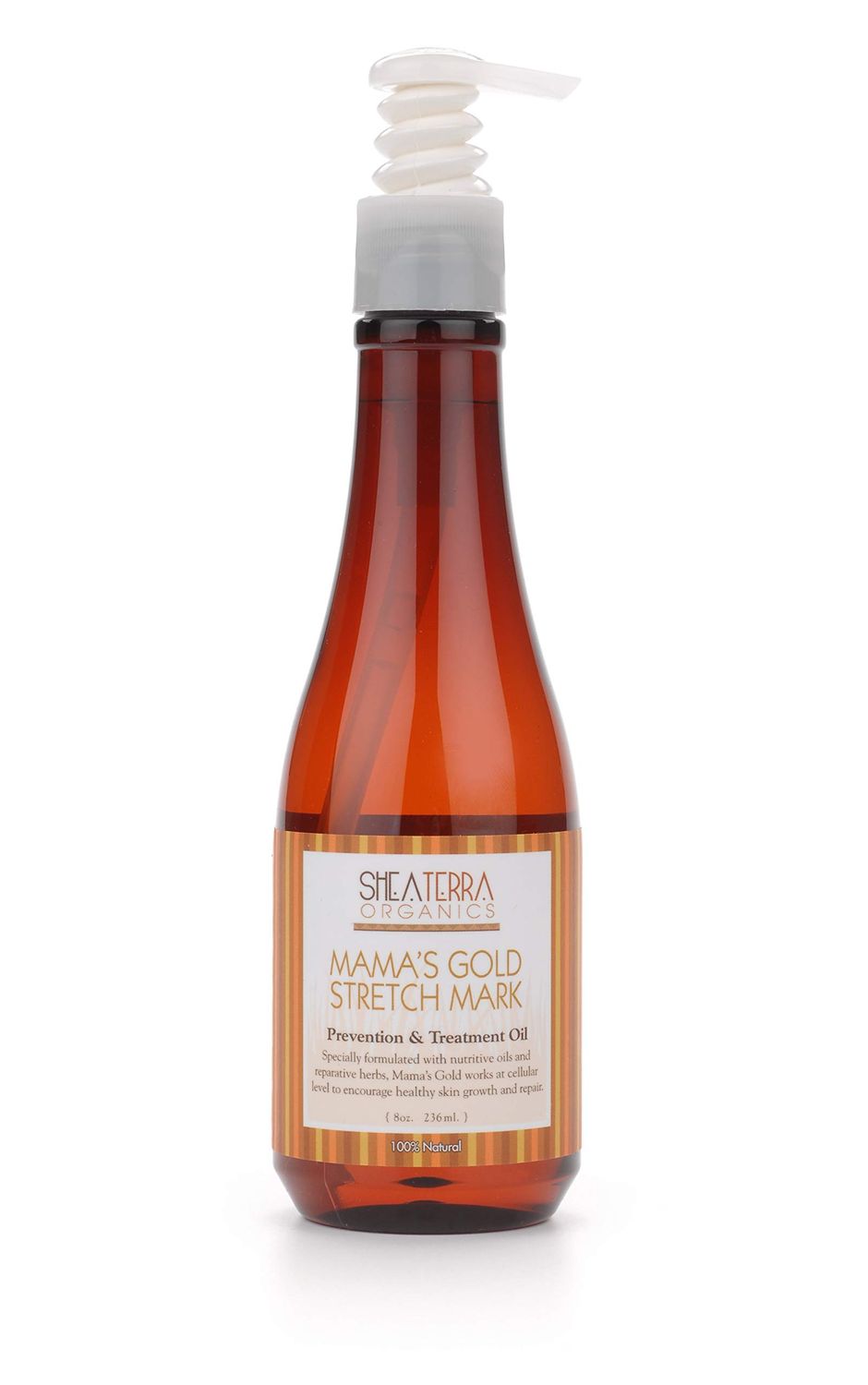 Shea Terra Organics Mama and Baby Collection | Mamas Gold Stretch Mark Wonder Oil| Non Toxic All Natural Maternity &amp; Postpartum Belly Oil for Stretch Marks Prevention &amp; Cellular Skin Repair - 8oz