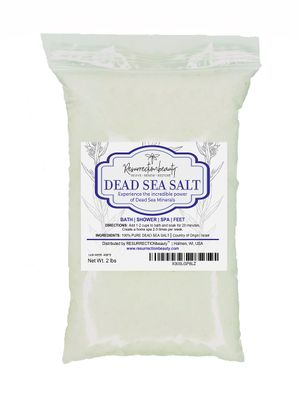 RESURRECTIONbeauty 100% Pure Dead Sea Salt, Bulk Bath Salts for Home Spa &amp; Salt Scrub, Bath &amp; Foot Soak, 2 lb
