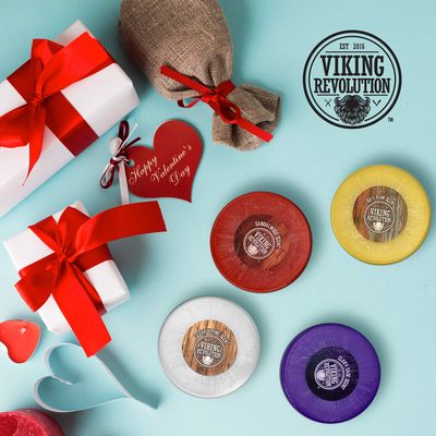 Viking Revolution Shaving Soap for Men - Shave Soap for Use with Shaving Brush and Bowl for Smoothest Wet Shave, Shaving Soap Puck - 4 Pack Variety, Each Pack 2.5oz
