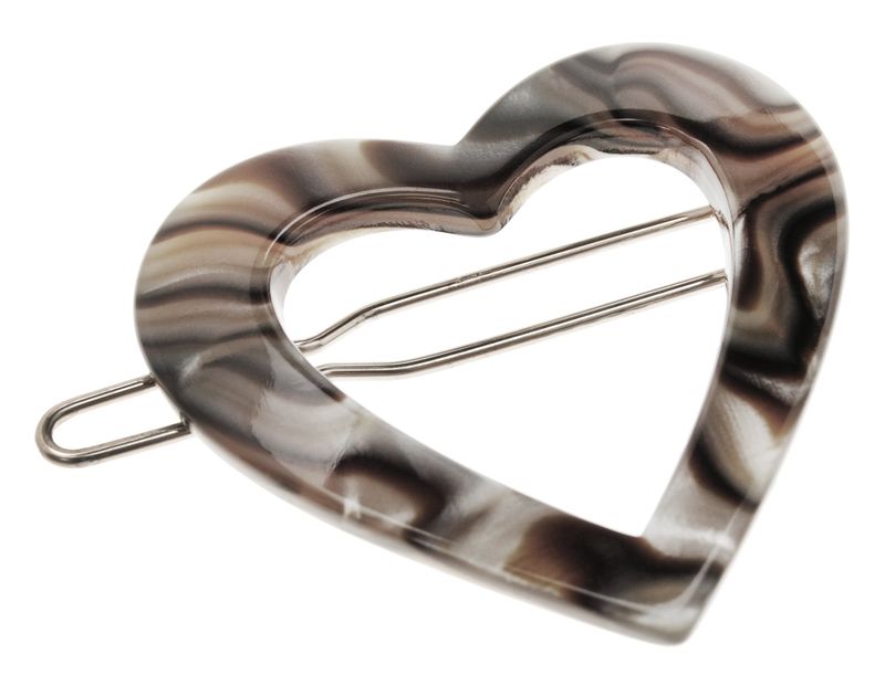 France Luxe Mini Heart Tige Boule Barrette - Onyx