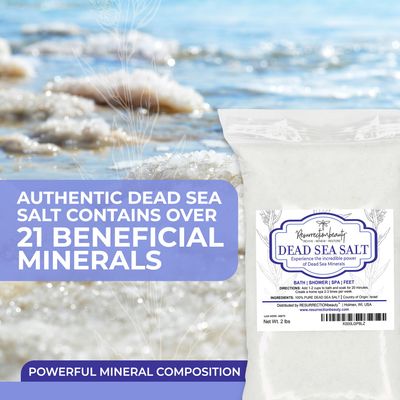 RESURRECTIONbeauty 100% Pure Dead Sea Salt, Bulk Bath Salts for Home Spa &amp; Salt Scrub, Bath &amp; Foot Soak, 2 lb