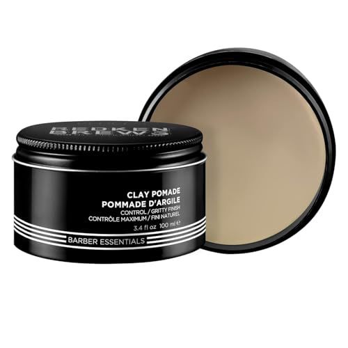 Redken Brews Clay Pomade For Men | Men&#39;s Volumizing Clay Pomade | Long-Lasting High Hold | Matte Finish | For Fine And Medium Hair Types | 3.4 Fl. Oz