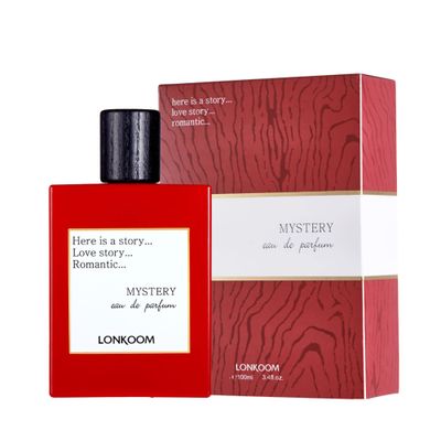 Lonkoom Mystery - Red - Fragrance for Women - Fruity and Musky Scent - Perfume Notes of Chinese Rhubarb, Delightful Red Berries, Deep Musk - Long Wearing Aromatic Projection - 3.4 oz EDP Spray