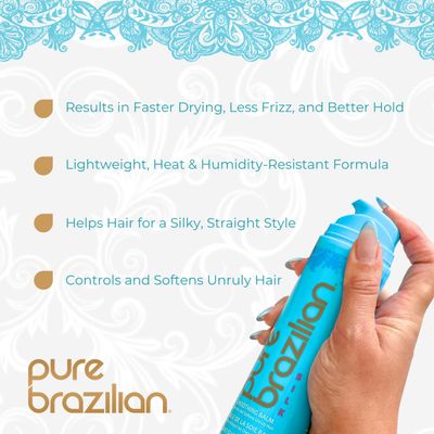 Pure Brazilian Silk Smoothing Balm with Keratin, Hydrolyzed Silk &amp; Coconut Oil, Anti-Frizz, Nourishing &amp; Strengthening Formula, Salon-Quality Treatment, 6.78 Oz