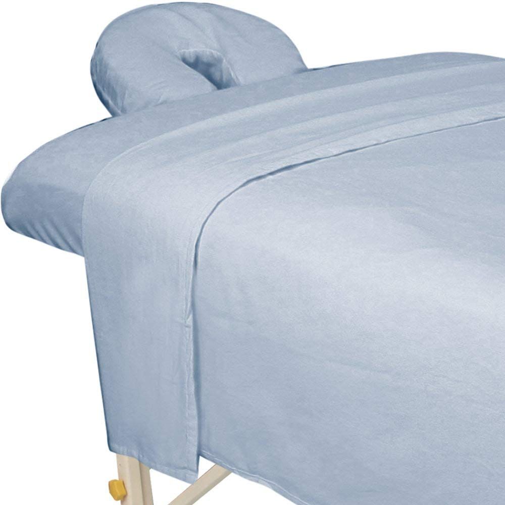 ForPro Professional Collection Premium Flannel 3-Piece Massage Sheet Set, Wisteria, for Massage Tables, Includes Massage Flat Sheet, Massage Fitted Sheet, and Massage Fitted Face Rest Cover, Full