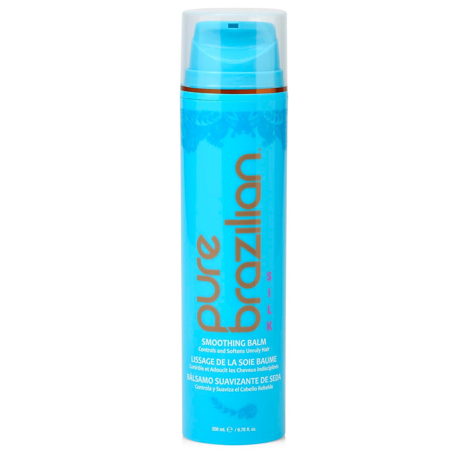 Pure Brazilian Silk Smoothing Balm with Keratin, Hydrolyzed Silk &amp; Coconut Oil, Anti-Frizz, Nourishing &amp; Strengthening Formula, Salon-Quality Treatment, 6.78 Oz