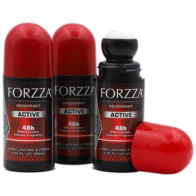 Forzza Roll-on Deodorant Active, 3-pack Of 2.03 Oz each, 3 Roll-On Bottles