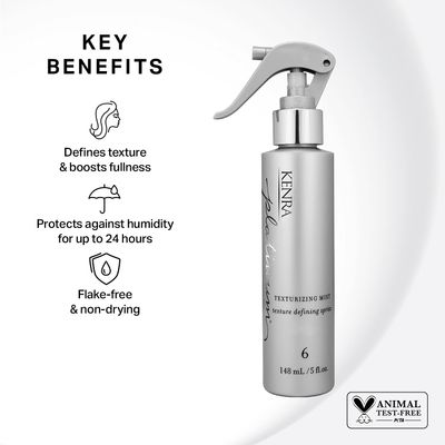 Kenra Platinum Texturizing Mist 6 | Texture Defining Spray | Defines Texture &amp; Boosts Fullness | Protects Against Humidity Up To 24 Hours | Flake-Free &amp; Non-Drying | All Hair Types | 5.0 fl. oz