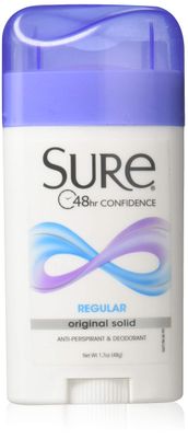 Sure Deodorant 1.7 Ounce Original Solid Regular (50ml) (3 Pack)
