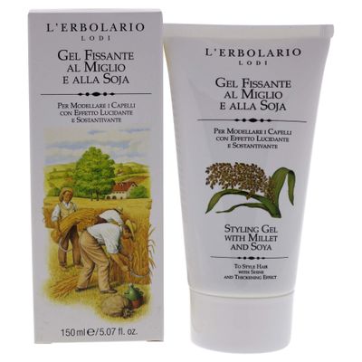 L&#39;Erbolario Millet And Soya Styling Gel - Provides Nourishment And Shine - Thickening Effect - Rich Creamy Gel - Shapes Any Type Of Hairstyle - Controls Hard To Manage Hair - 5.07 Oz