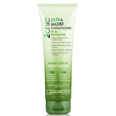 GIOVANNI 2chic Ultra-Moist Conditioner - Avocado &amp; Olive Oil, Creamy Hydration Formula, Enriched with Aloe Vera, Shea Butter, Botanical Extracts, No Parabens, Color Safe - 8.5 fl oz