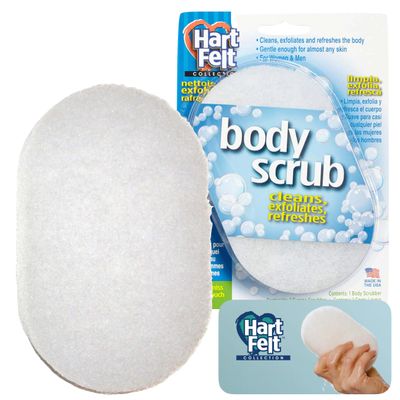 HartFelt Bath Sponge | Soft Exfoliating Body Sponge for Dead Skin | Chemical-Free bath scrubber for body | Cleanses Skin from Dirt &amp; Excess Oil | Made in USA - 1 Count
