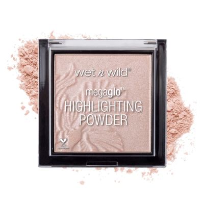 wet n wild MegaGlo Highlighting Powder, Highlighter Makeup, Shimmer Glow, Pink Rose Gold Blossom Glow