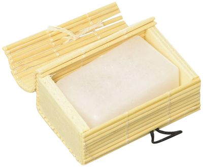Thai Crystal Deodorant Unscented Stone In Bamboo Box. 0.24 Pounds