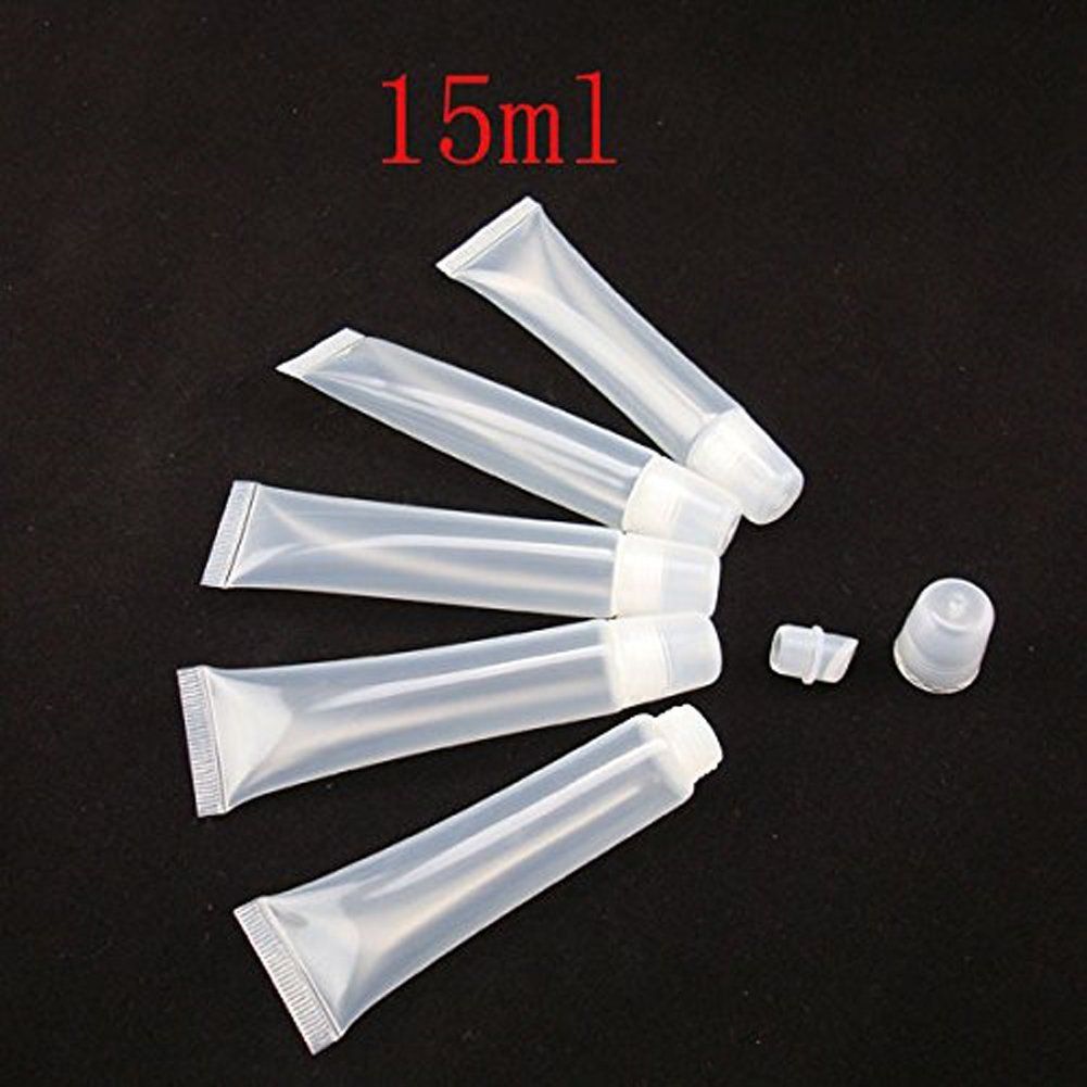 Ewanda store 50PCS 15ml Empty Tubes Lip Gloss Balm Clear Cosmetic Mini Containers