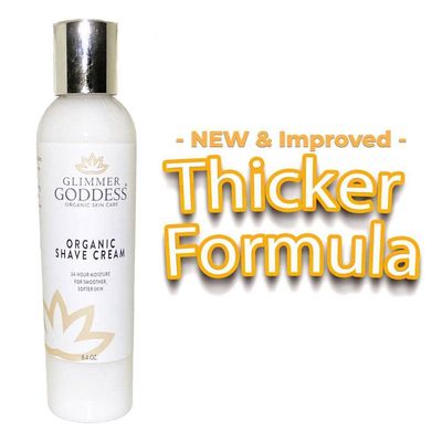 Glimmer Goddess Organic Shave Cream with Aloe, Coconut Oil &amp; Shea Butter - Lavender Lemon, 8 oz