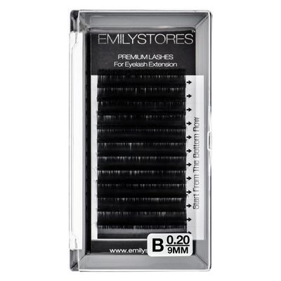 EMILYSTORES Lash Extensions 0.20mm Classic Thickness B Curl 9mm Length Natural Looking Individual Volume Eyelashes For Eyelash Extensions(0.20,B,9mm)