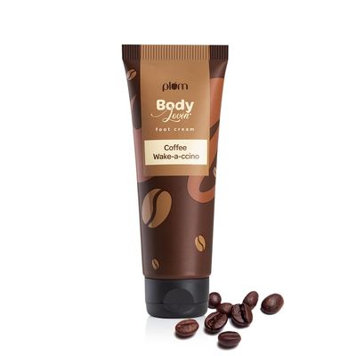 Plum Foot Cream, for all skin types, Intense Moisturization, Non-Greasy, Silicone &amp; Paraben Free, Cruelty-Free, Bodylovin&#39; Coffee Wake-A-ccino Foot Cream, All-Season, Everyday Use (2.65 Ounce)