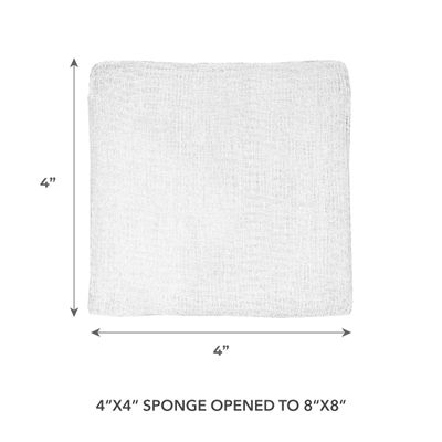 ForPro Professional Collection Premium 12-Ply Gauze Sponges, 100% Cotton, Lint-Free, Non-Sterile Cotton, For Cosmetic and Medical Use, 4 x 4, 200-Count