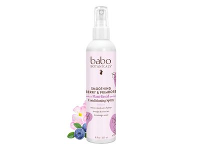 Babo Botanicals Smoothing Berry Conditioning Spray - Detangling &amp; Nourishing - Eliminates Frizz &amp; Prevents Static - Evening Primrose Oil - Non-Aerosol - For all ages - Light Berry Fragrance