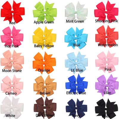 CLLOT 40Pcs 3.5 Inch Boutique Grosgrain Ribbon Pinwheel Hair Bows Alligator Clips For Girls Toddlers Accessories Teens Gifts In Pairs