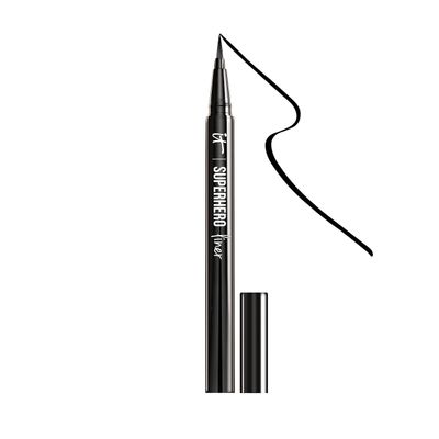 IT Cosmetics Superhero Liquid Eyeliner Pen, Black - 24-Hour Waterproof Formula Wont Smudge or Fade - With Peptides, Collagen, Biotin &amp; Kaolin Clay - 0.03 fl oz