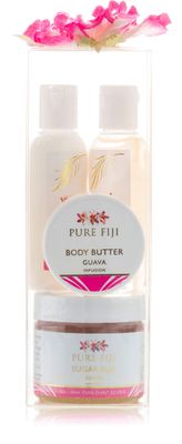 Pure Fiji Spa Gift for Women - Body Gift Box Include:Body Lotion 1Fl.Oz, Nourishing Exotic Oil 1 Fl.Oz, Body Butter 0.5oz &amp; Sugar Rub 2oz, Scent Guava