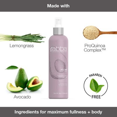 ABBA Volume Root Spray, Avocado Oil &amp; Lemongrass, 8 Fl Oz