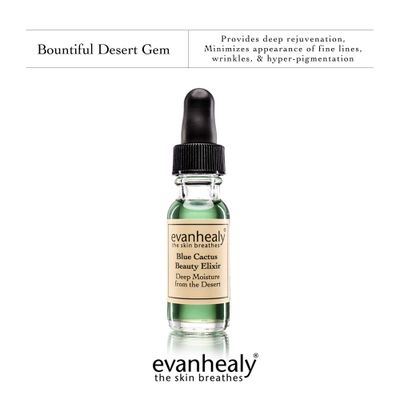 evanhealy Blue Cactus Beauty Elixir | Organic Jojoba &amp; Prickly Pear Oils | Soothing &amp; Illuminating Serum for All Skin Types