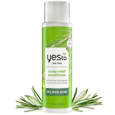 Yes To Tea Tree Scalp Relief Conditioner - Calms Dry Itchy Scalp, Hydrates &amp; Softens With Tea Tree Oil &amp; Sage, Natural, Vegan, Cruelty-Free, 12 Fl Oz