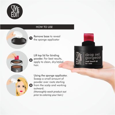 Style Edit Root Touch Up Powder for Medium Red Hair | Cover Up Hair Color for Grays and Roots Coverage | Mineral Infused Binding Hairline Powder | 0.13 oz. Tub