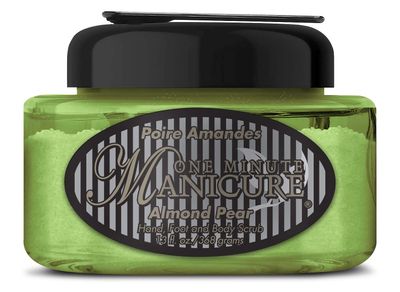 One Minute Manicure - Moisturizing Salt Scrub - 13 oz - Professionally Formulated To Exfoliate, Recondition &amp; Moisturize Skin - Enhanced With Botanical Oils &amp; Natural Sea Salts (Almond Pear)