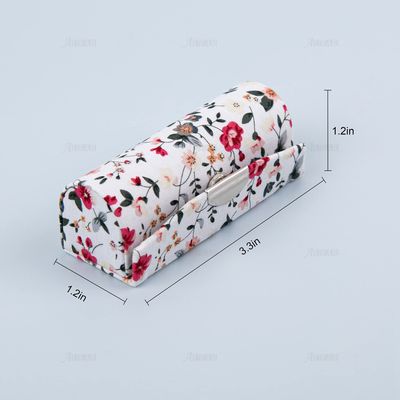 AUEAR, 4 Pack Floral Lipstick Case with Mirror for Purse Travel Holder (Small Flower Pattern)