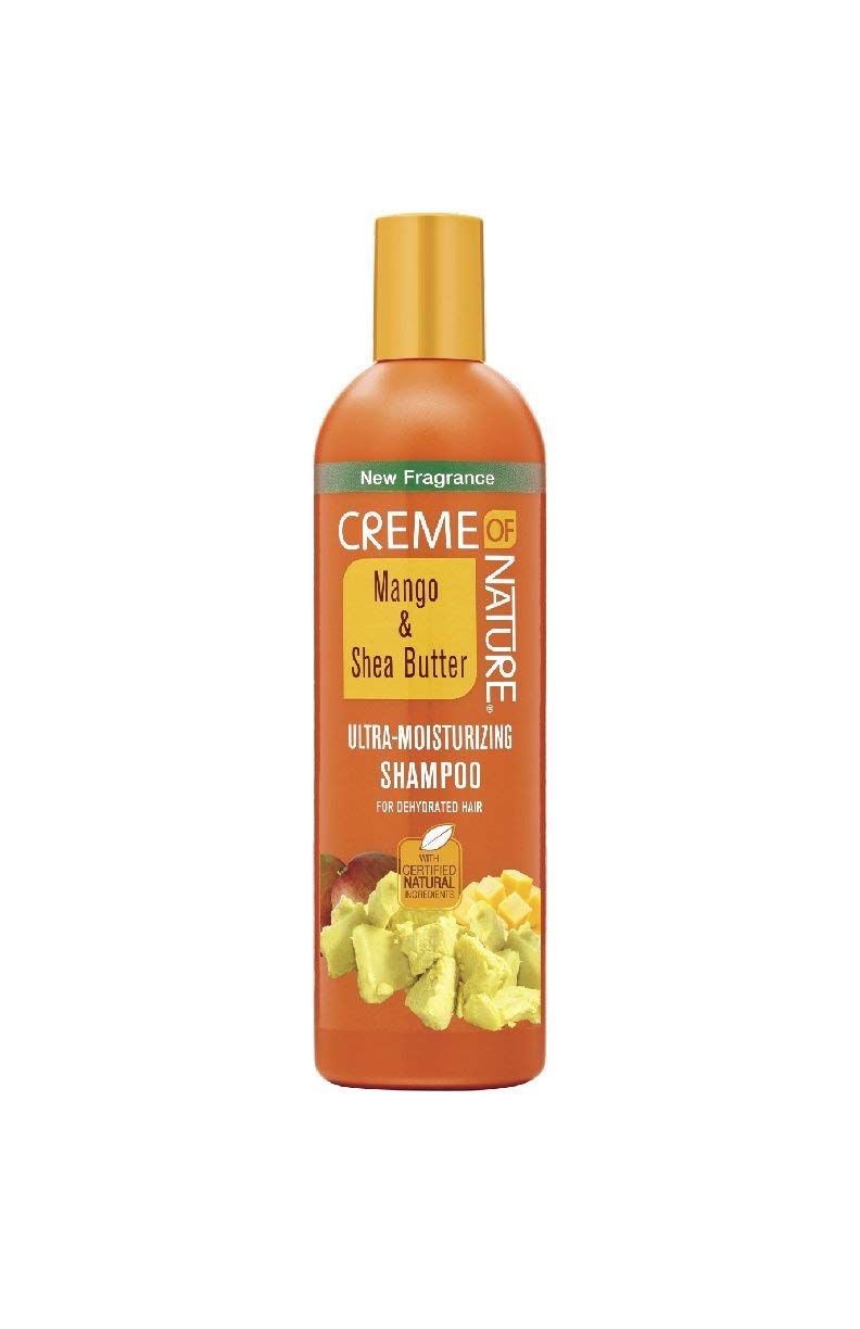 Shampoo with Mango &amp; Shea Butter by Creme of Nature, Ultra Moisturizing for Dry Dehydrated Hair, 12 Fl Oz